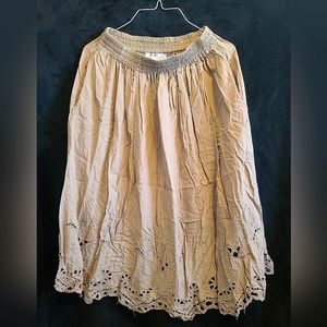 Brown Petite Sophisticate Knee Length Skirt